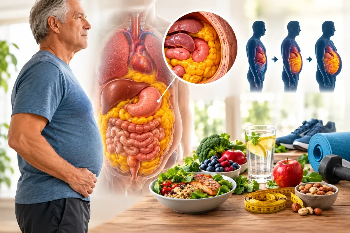 How Visceral Fat Accumulates Around Internal Organs As We Age (and Safe Ways to Target It)